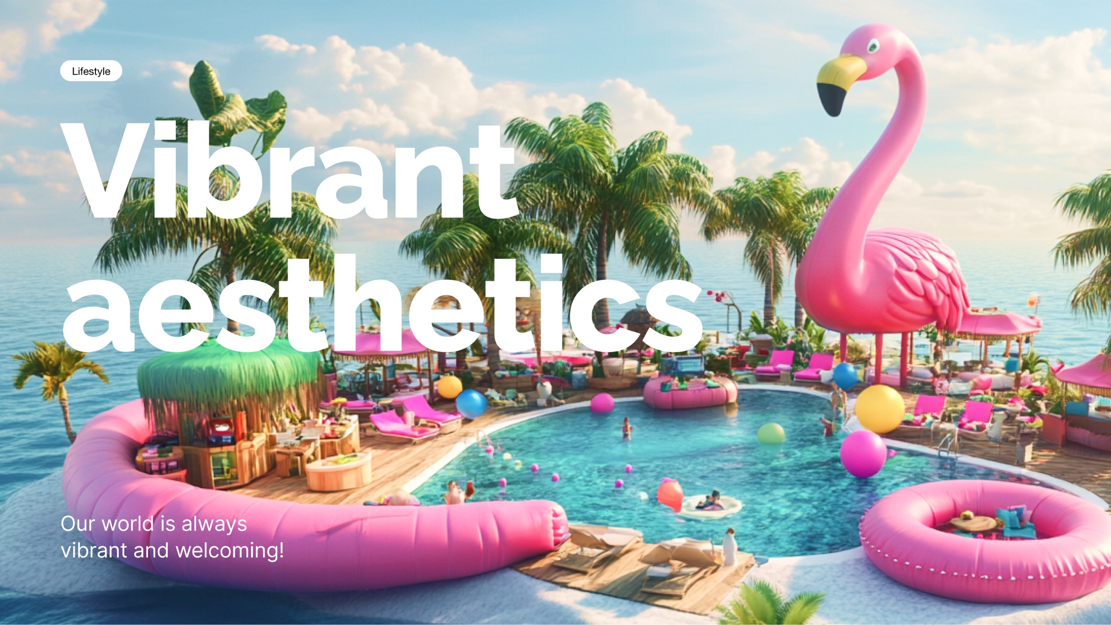 Pool identity. Vibrant aesthetics lifestyle world.